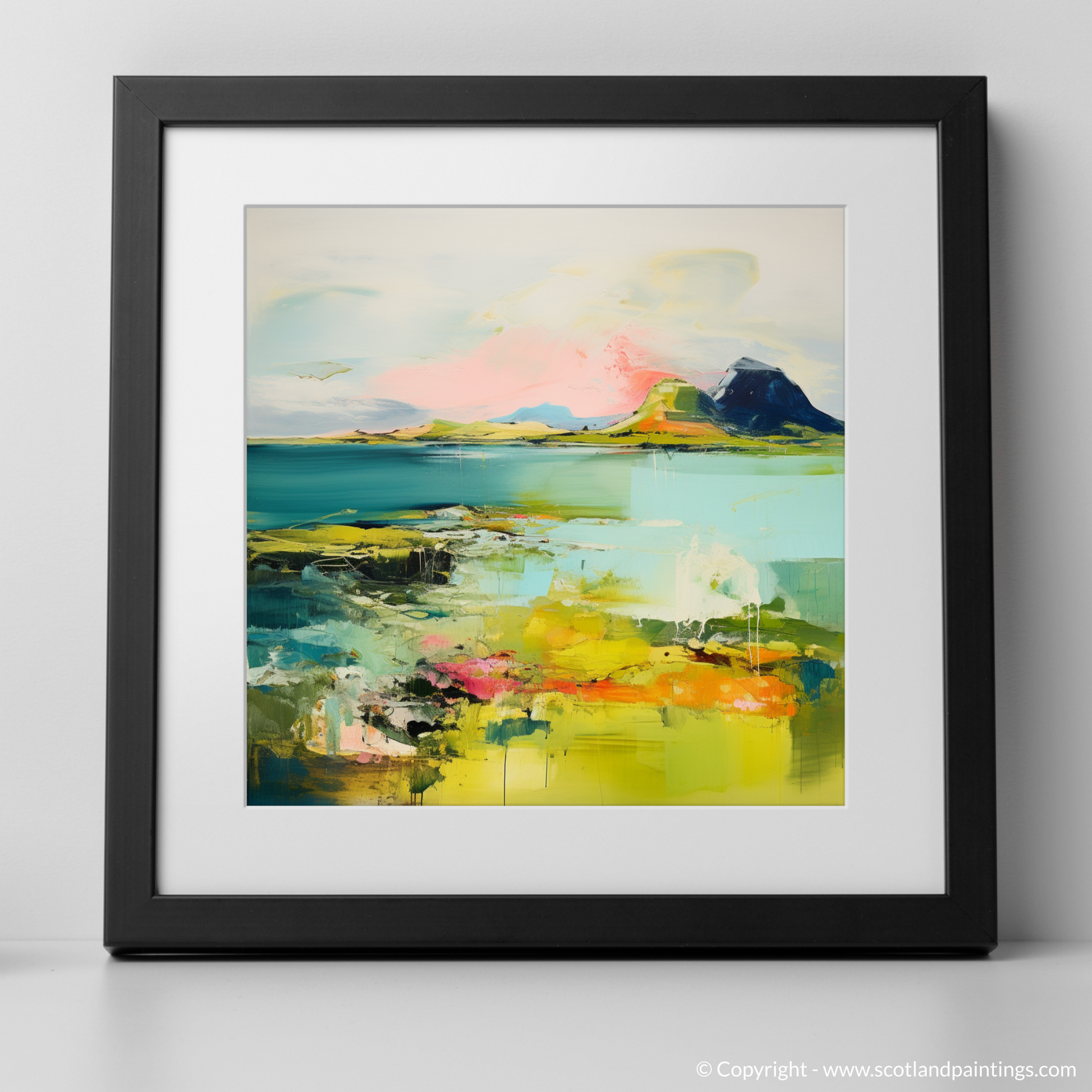 Art Print of Isle of Raasay, Inner Hebrides in summer with a black frame