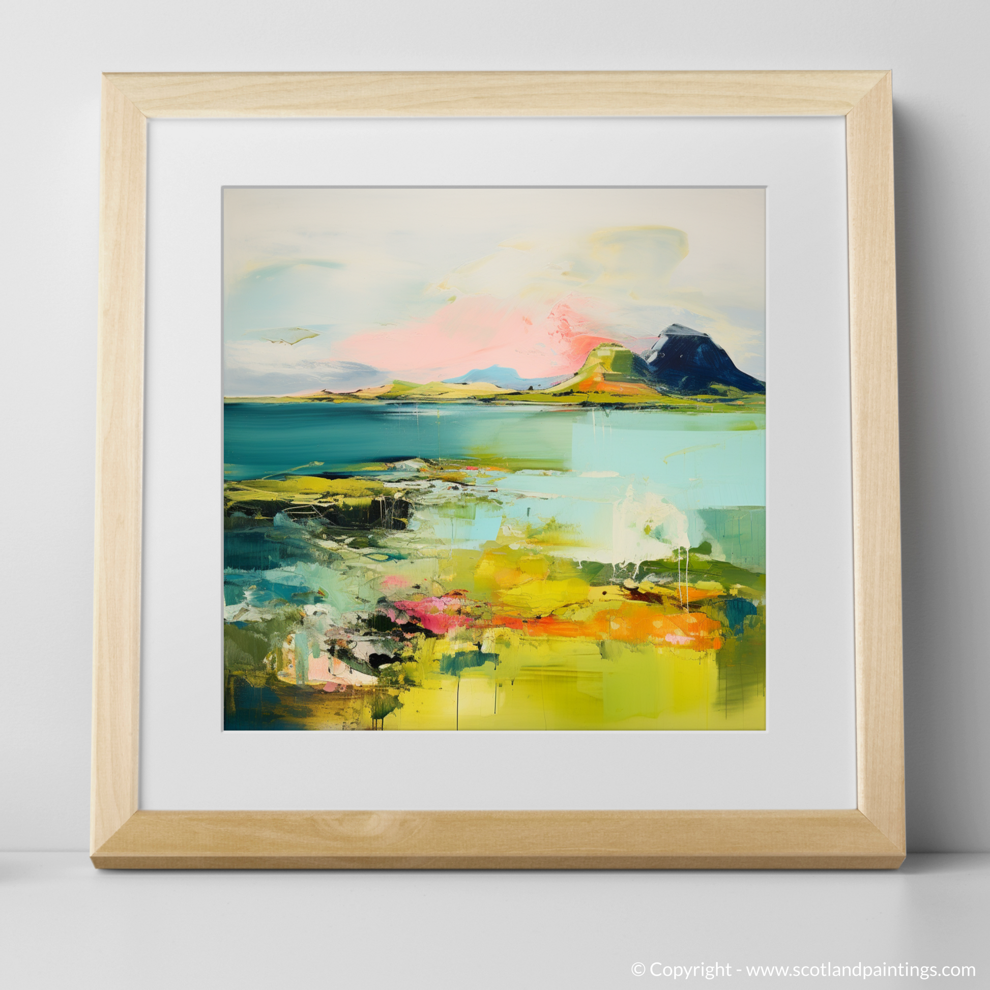 Art Print of Isle of Raasay, Inner Hebrides in summer with a natural frame