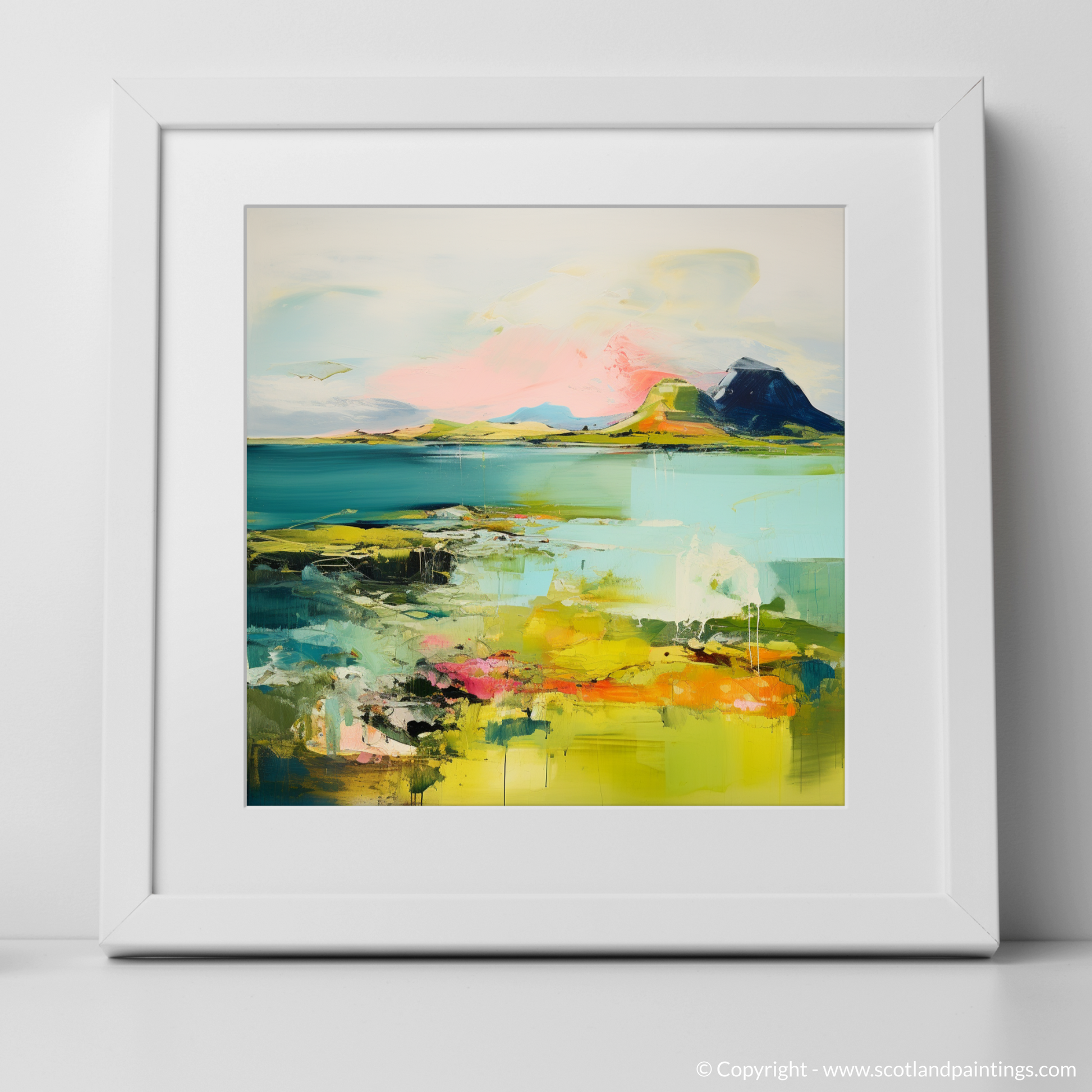 Art Print of Isle of Raasay, Inner Hebrides in summer with a white frame