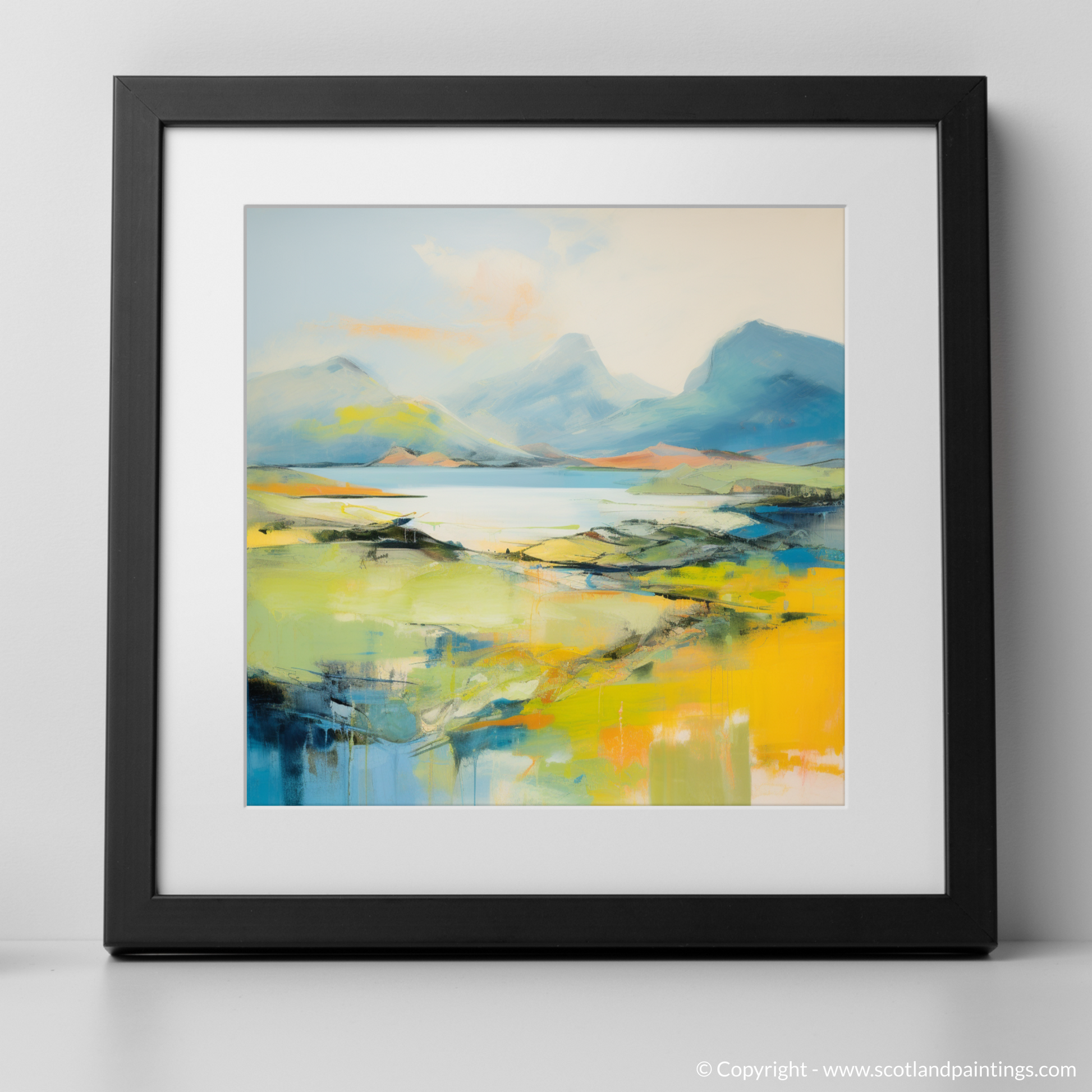 Art Print of Isle of Raasay, Inner Hebrides in summer with a black frame