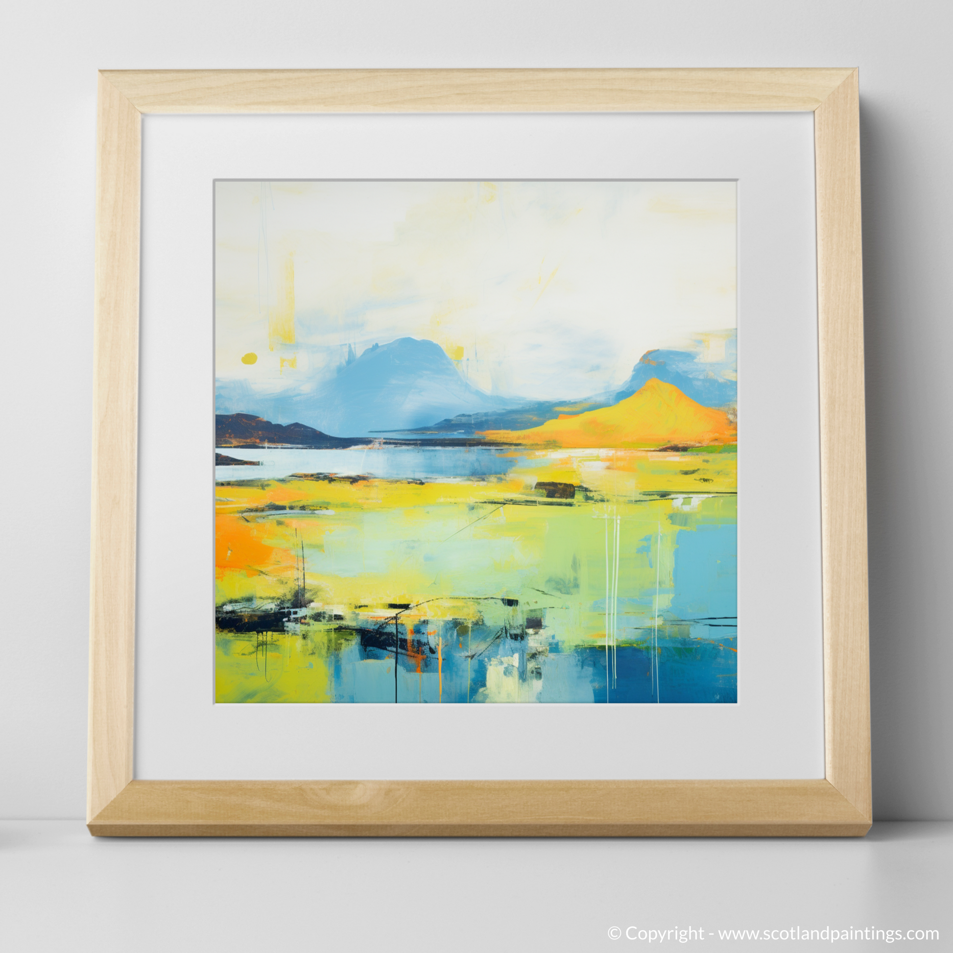 Art Print of Isle of Raasay, Inner Hebrides in summer with a natural frame