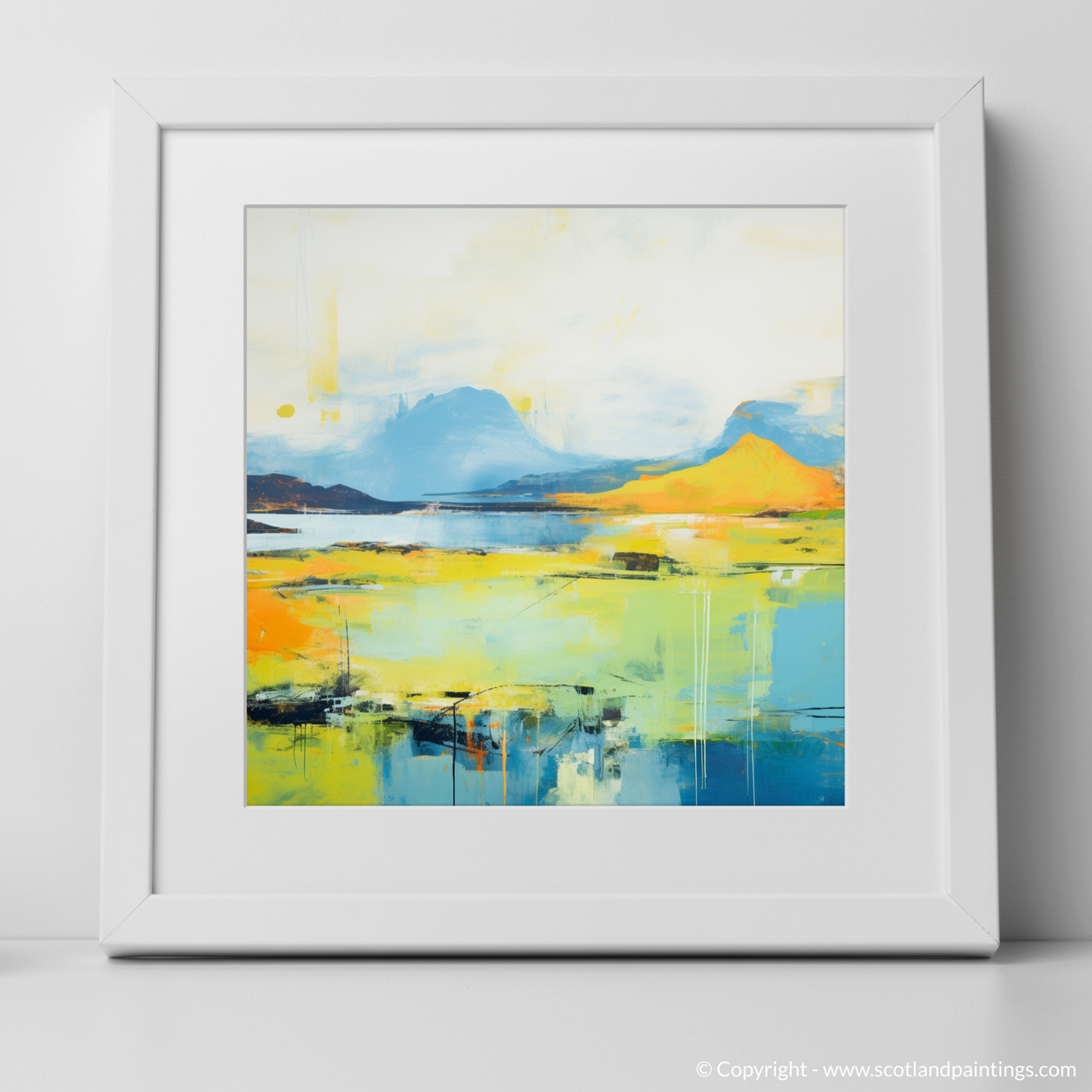 Art Print of Isle of Raasay, Inner Hebrides in summer with a white frame