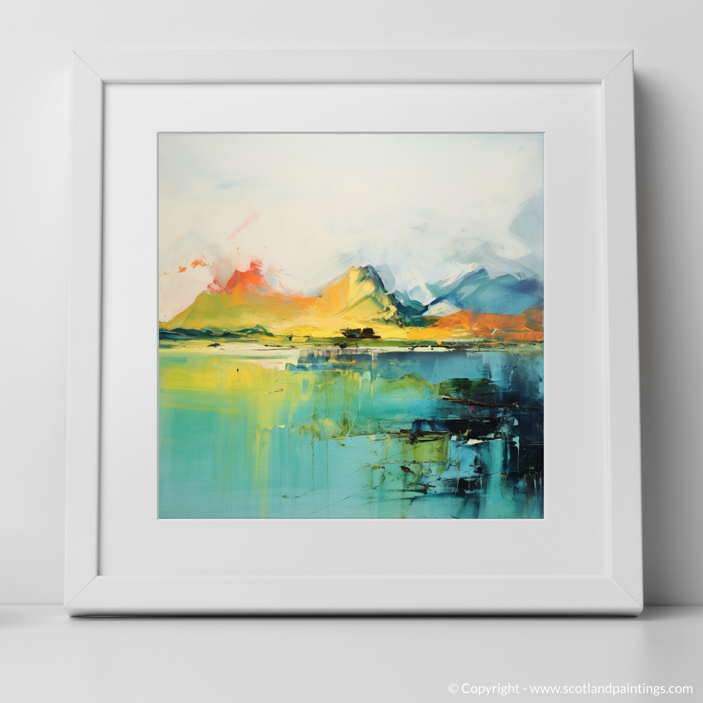 Art Print of Isle of Raasay, Inner Hebrides in summer with a white frame