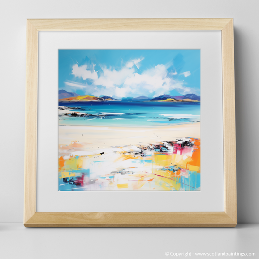 Art Print of Scarista Beach, Isle of Harris in summer with a natural frame