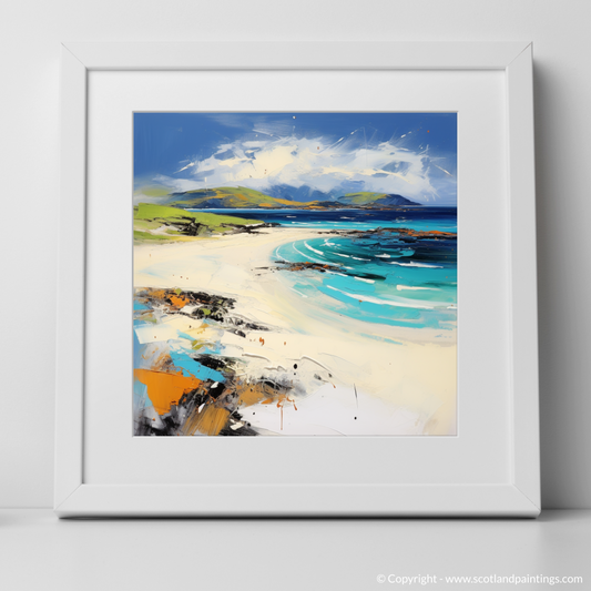 Art Print of Scarista Beach, Isle of Harris in summer with a white frame