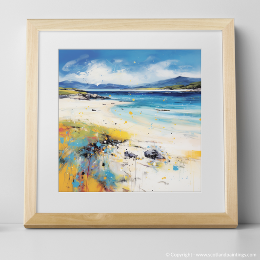 Art Print of Scarista Beach, Isle of Harris in summer with a natural frame