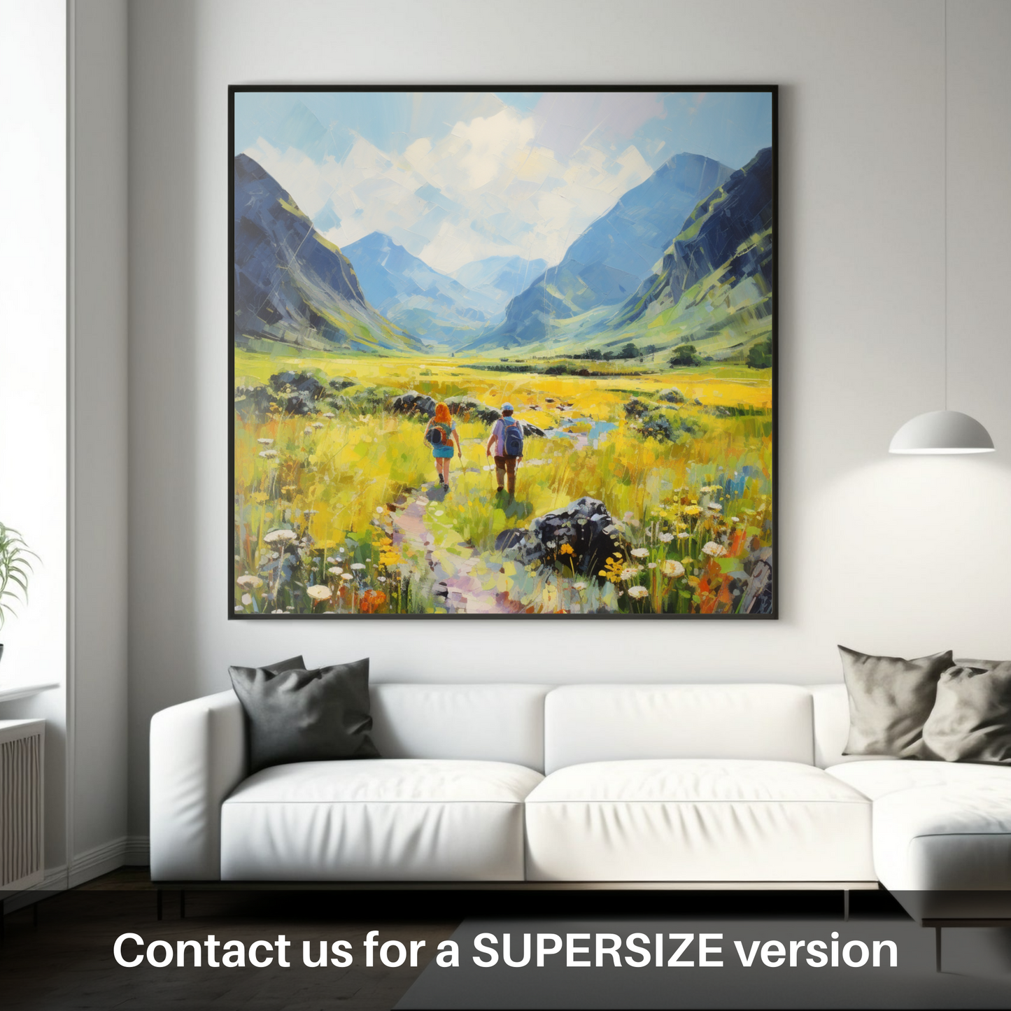 Huge supersize print of Walkers in Glencoe during summer