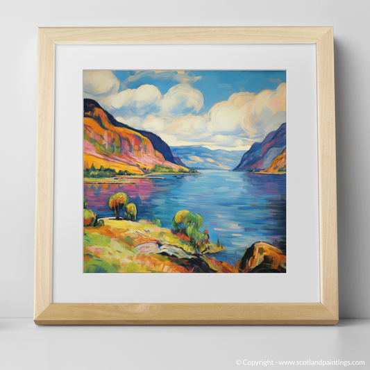 Painting and Art Print of Loch Ness, Highlands in summer. Vibrant Serenity: A Fauvist Ode to Loch Ness in Summer.