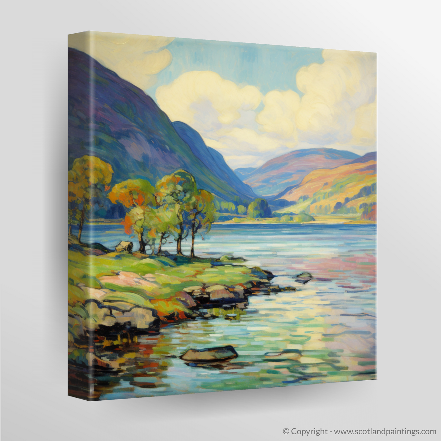 Painting and Art Print of Loch Ness, Highlands in summer. Summer Brilliance at Loch Ness.