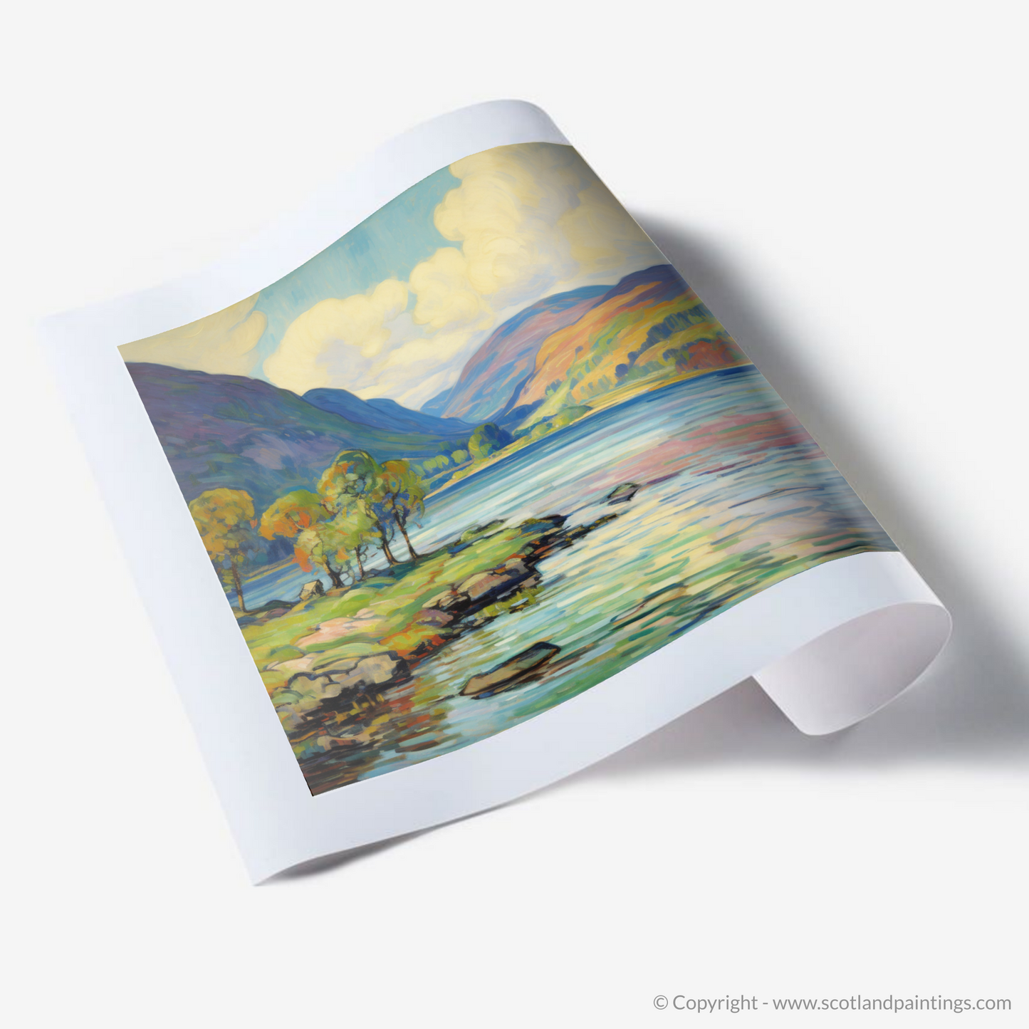 Painting and Art Print of Loch Ness, Highlands in summer. Summer Brilliance at Loch Ness.