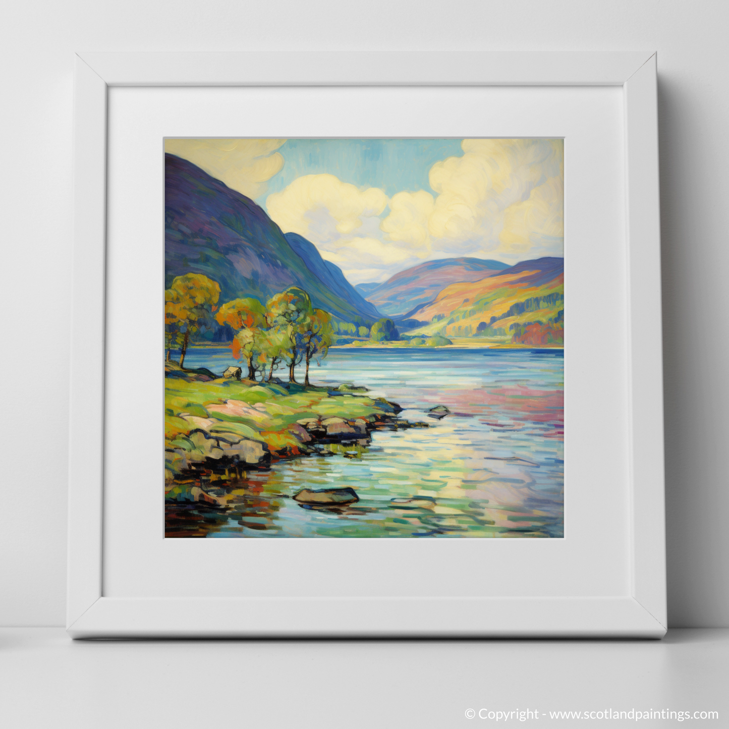 Painting and Art Print of Loch Ness, Highlands in summer. Summer Brilliance at Loch Ness.