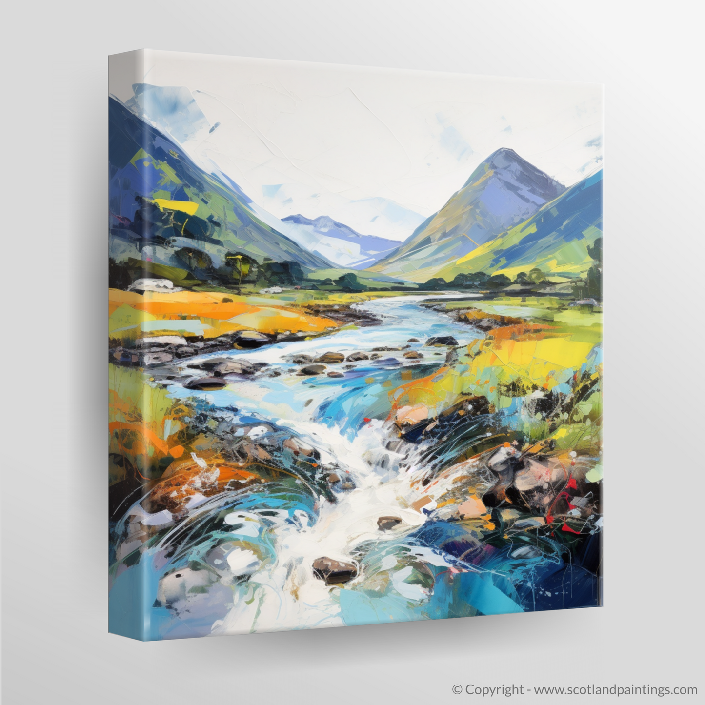 Canvas Print of River Etive, Argyll and Bute in summer