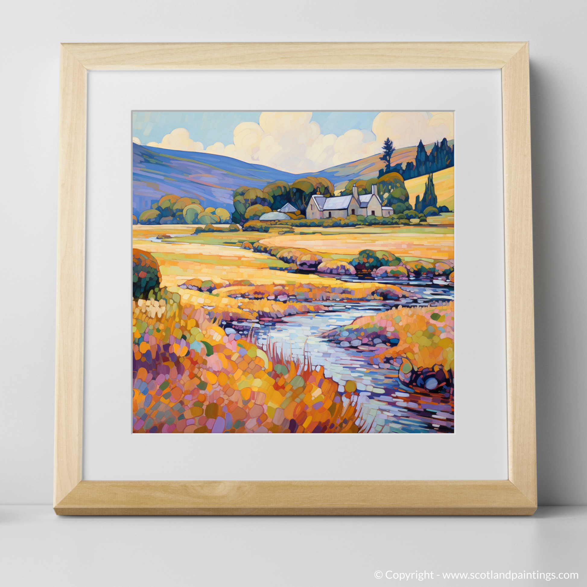 Art Print of Glenlivet, Moray in summer with a natural frame