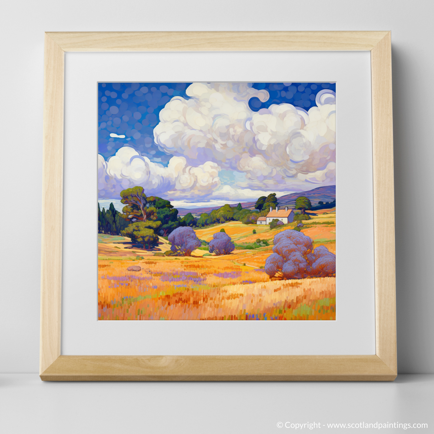 Art Print of Glenlivet, Moray in summer with a natural frame