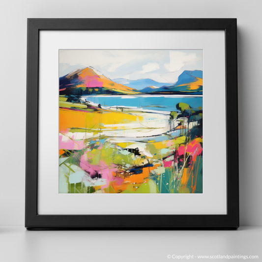 Art Print of Loch Linnhe, Highlands in summer with a black frame
