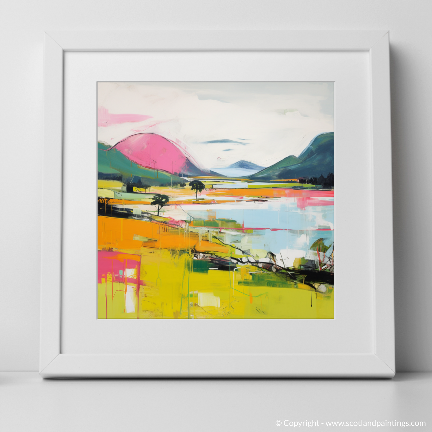 Art Print of Loch Linnhe, Highlands in summer with a white frame