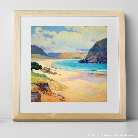 Art Print of Sandwood Bay, Sutherland in summer with a natural frame