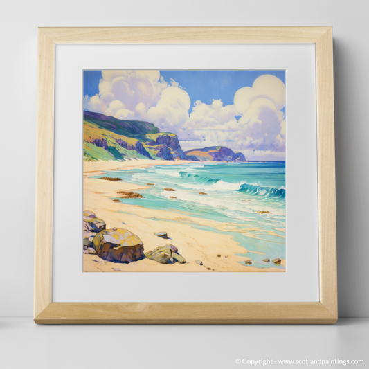 Art Print of Sandwood Bay, Sutherland in summer with a natural frame