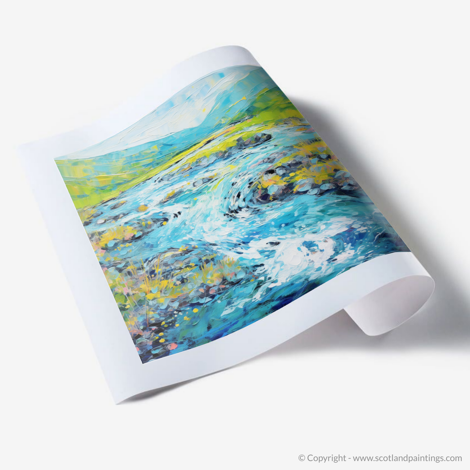 Art Print of River Etive, Argyll and Bute in summer