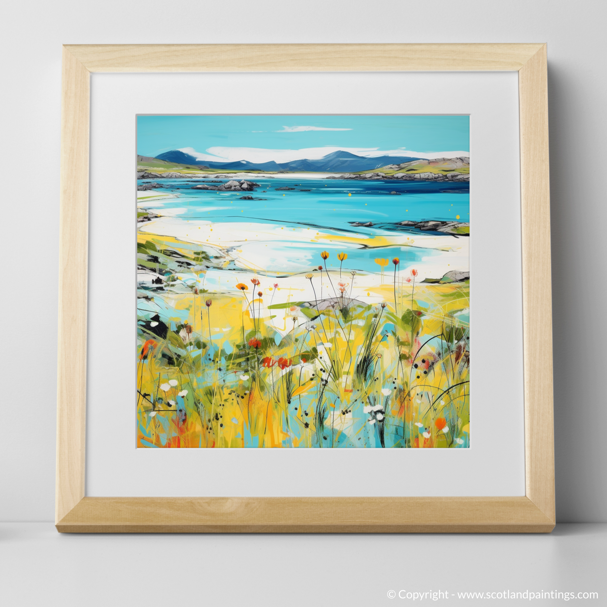 Art Print of Isle of Harris, Outer Hebrides in summer with a natural frame