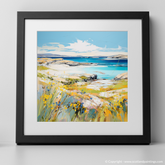 Art Print of Isle of Harris, Outer Hebrides in summer with a black frame