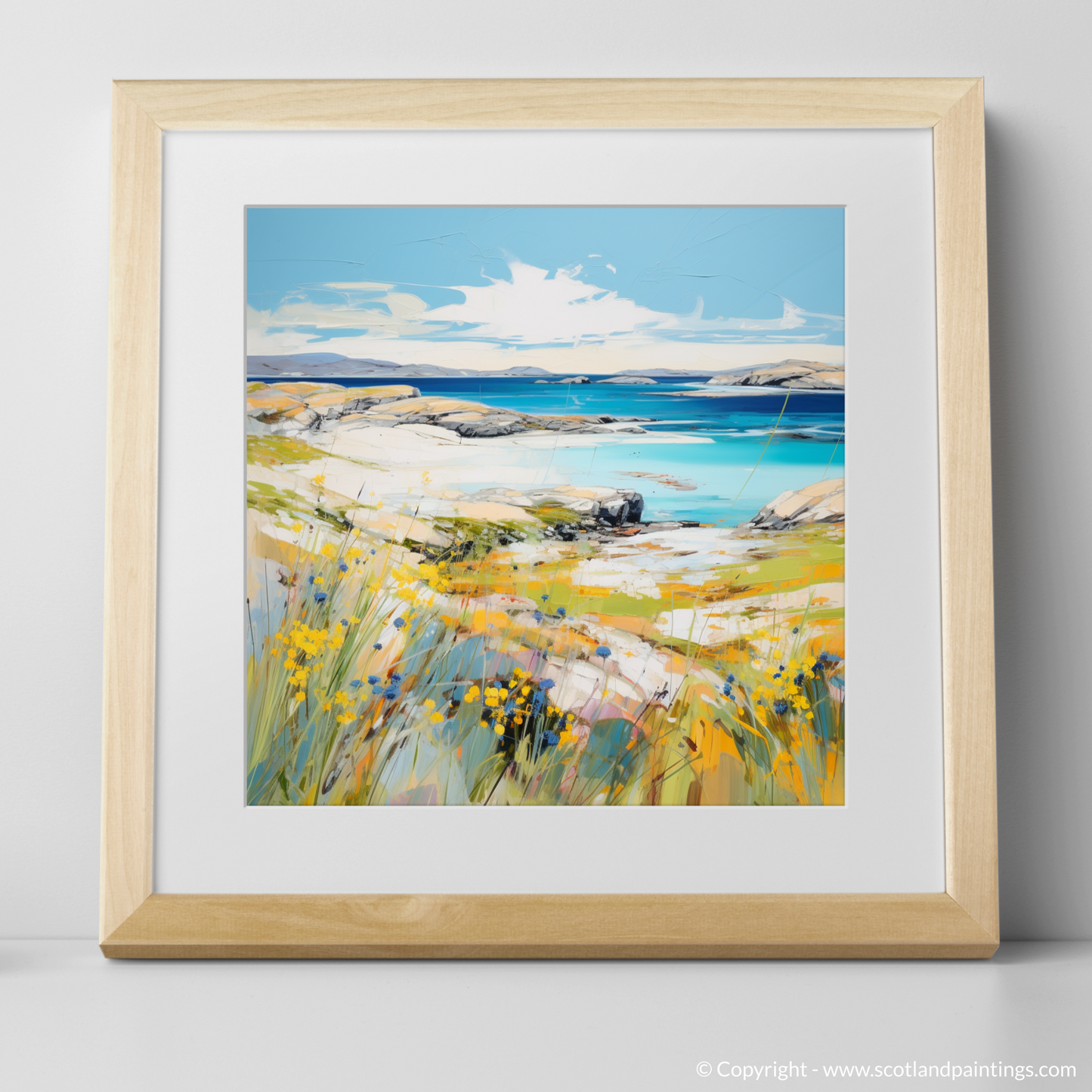 Art Print of Isle of Harris, Outer Hebrides in summer with a natural frame