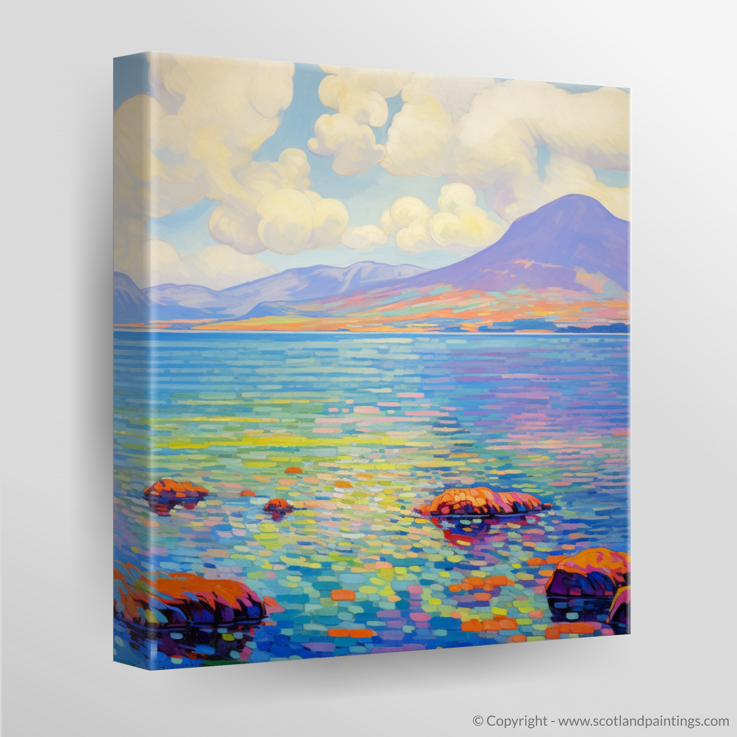 Painting and Art Print of Isle of Arran, Firth of Clyde in summer. Summer Serenity on the Isle of Arran.