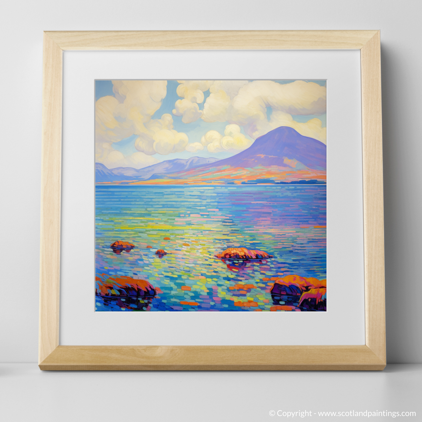 Painting and Art Print of Isle of Arran, Firth of Clyde in summer. Summer Serenity on the Isle of Arran.