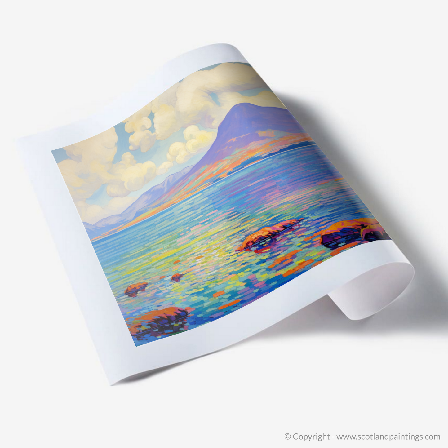 Painting and Art Print of Isle of Arran, Firth of Clyde in summer. Summer Serenity on the Isle of Arran.