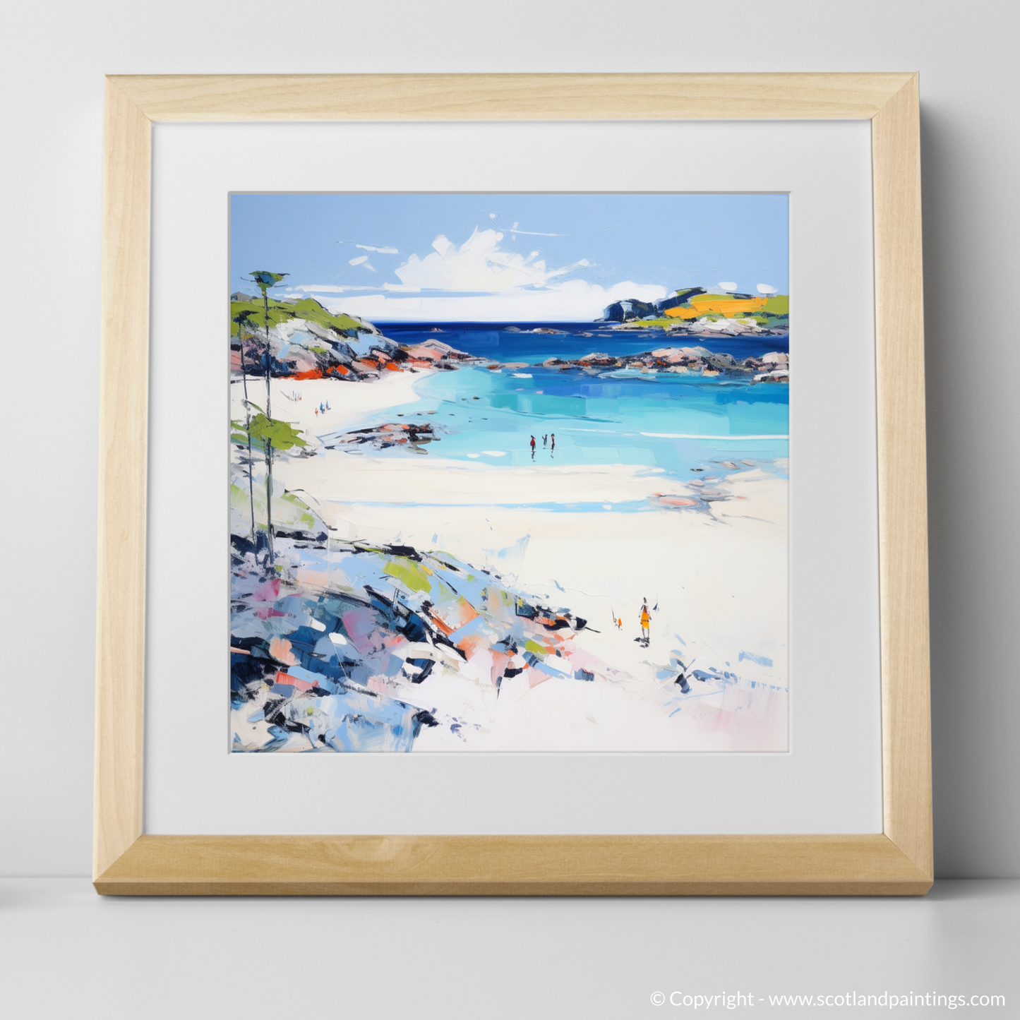 Art Print of Arisaig Beach, Arisaig in summer with a natural frame