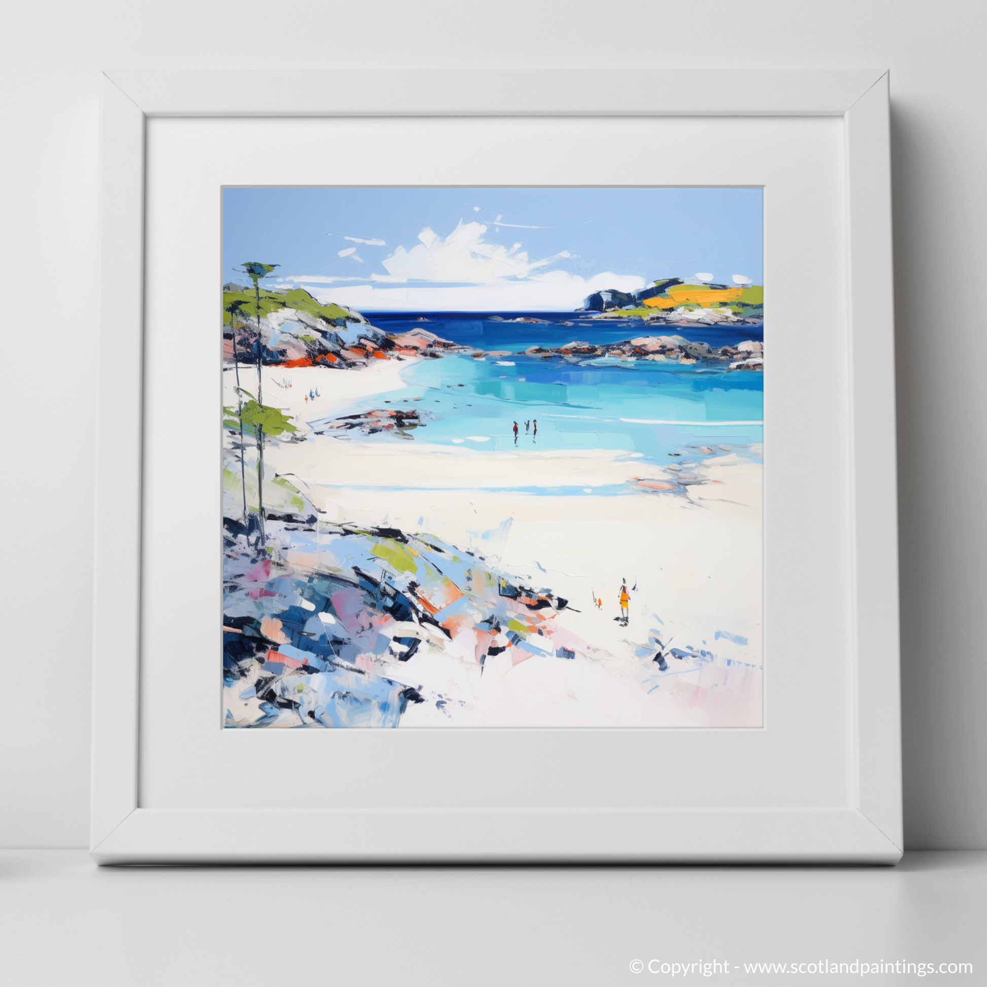 Art Print of Arisaig Beach, Arisaig in summer with a white frame
