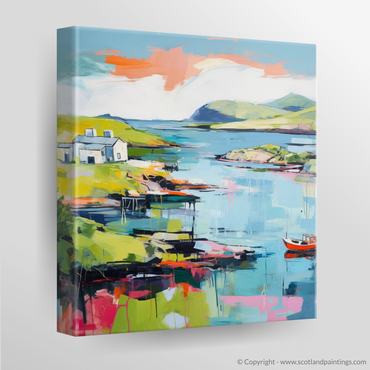 Painting and Art Print of Isle of Ulva, Inner Hebrides in summer. Summer Splendour of Isle of Ulva.