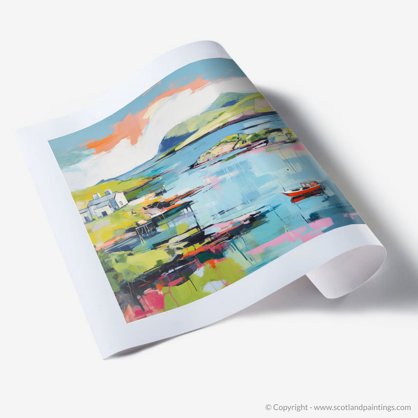 Painting and Art Print of Isle of Ulva, Inner Hebrides in summer. Summer Splendour of Isle of Ulva.