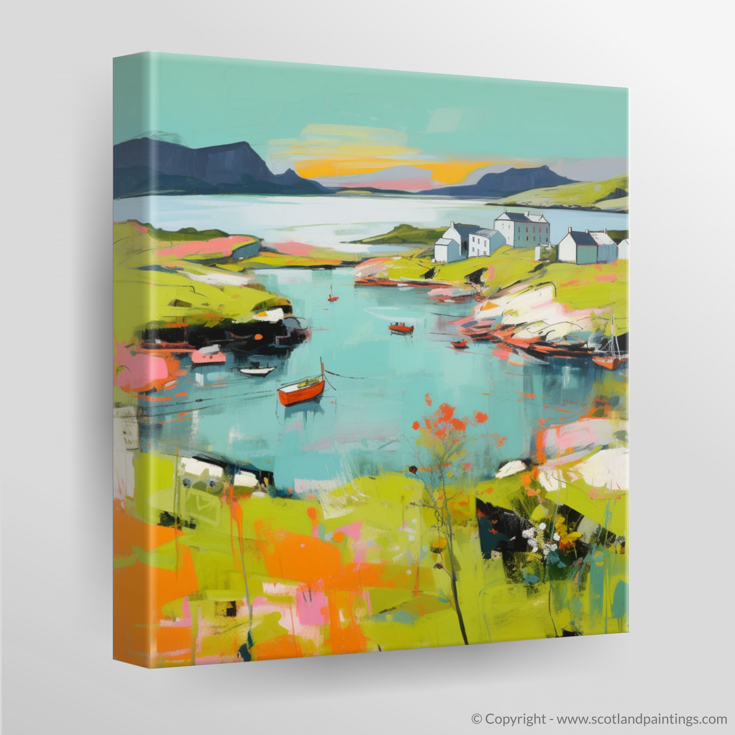 Painting and Art Print of Isle of Ulva, Inner Hebrides in summer. Summer Radiance on the Isle of Ulva.