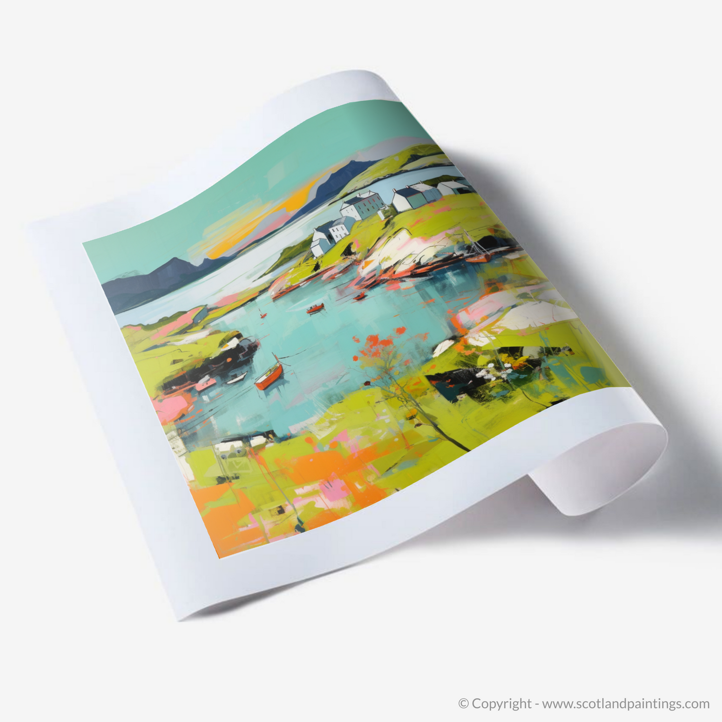 Painting and Art Print of Isle of Ulva, Inner Hebrides in summer. Summer Radiance on the Isle of Ulva.