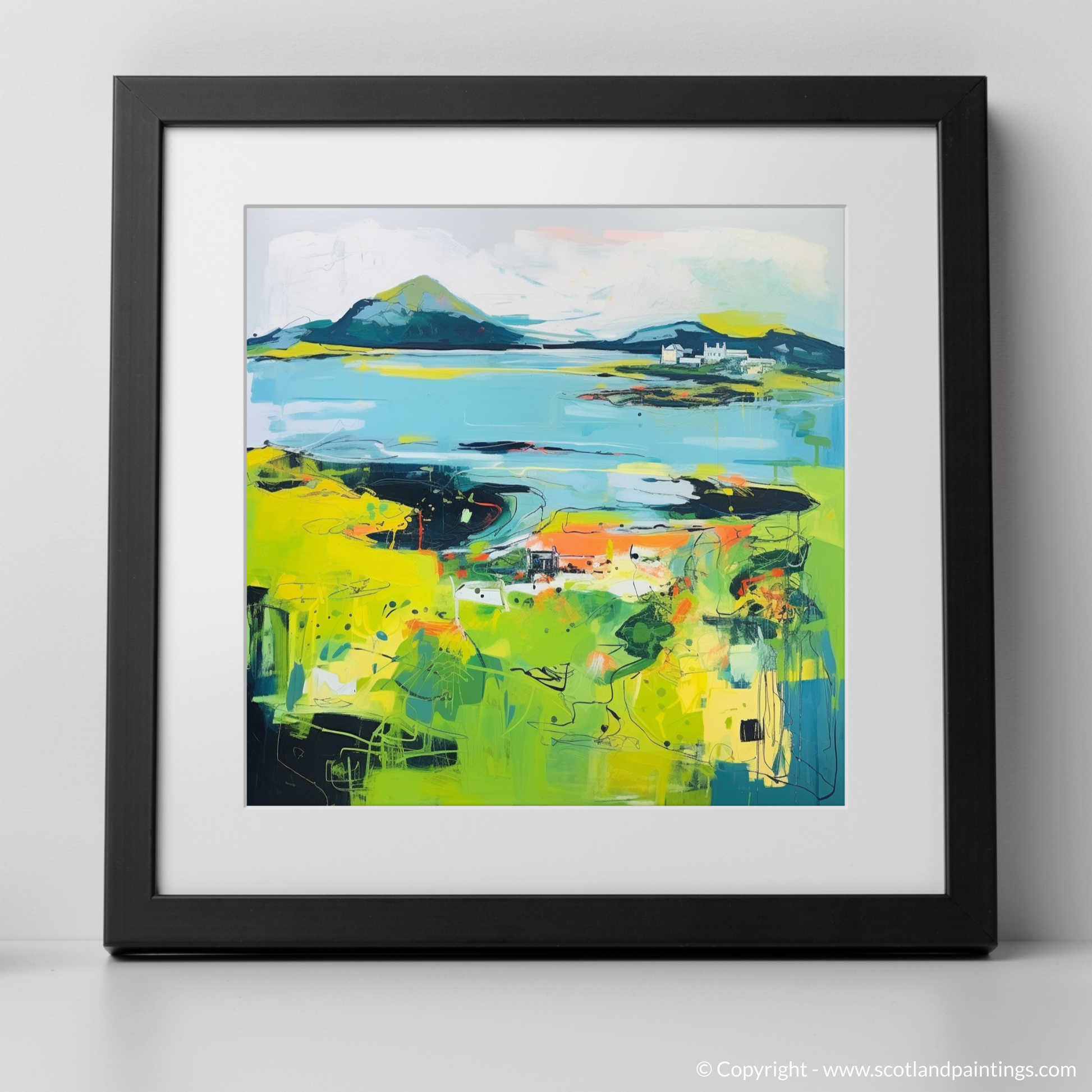 Art Print of Isle of Ulva, Inner Hebrides in summer with a black frame