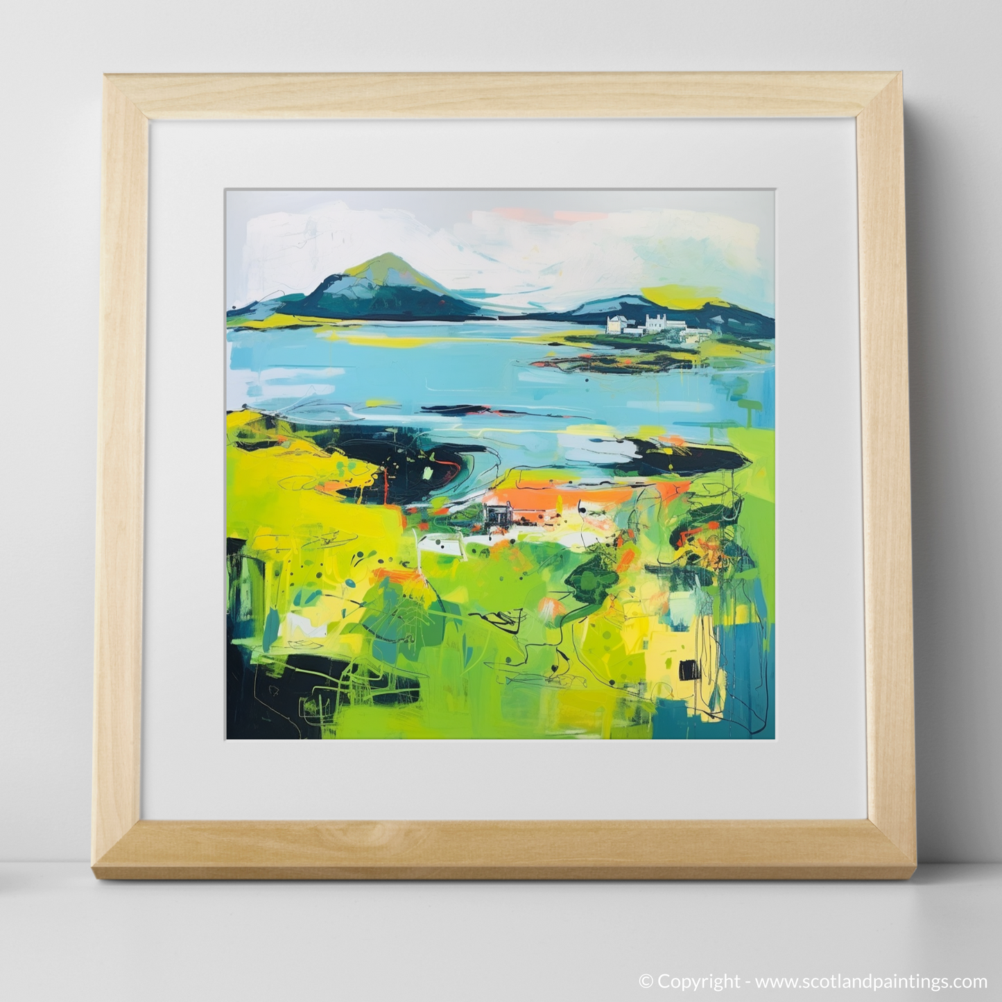 Art Print of Isle of Ulva, Inner Hebrides in summer with a natural frame