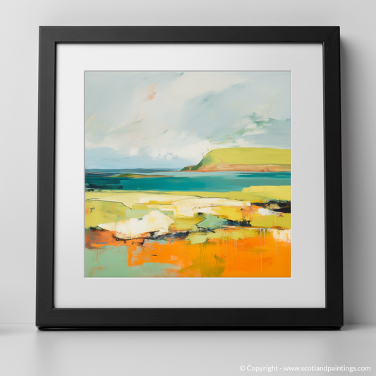 Art Print of Orkney, North of mainland Scotland in summer with a black frame