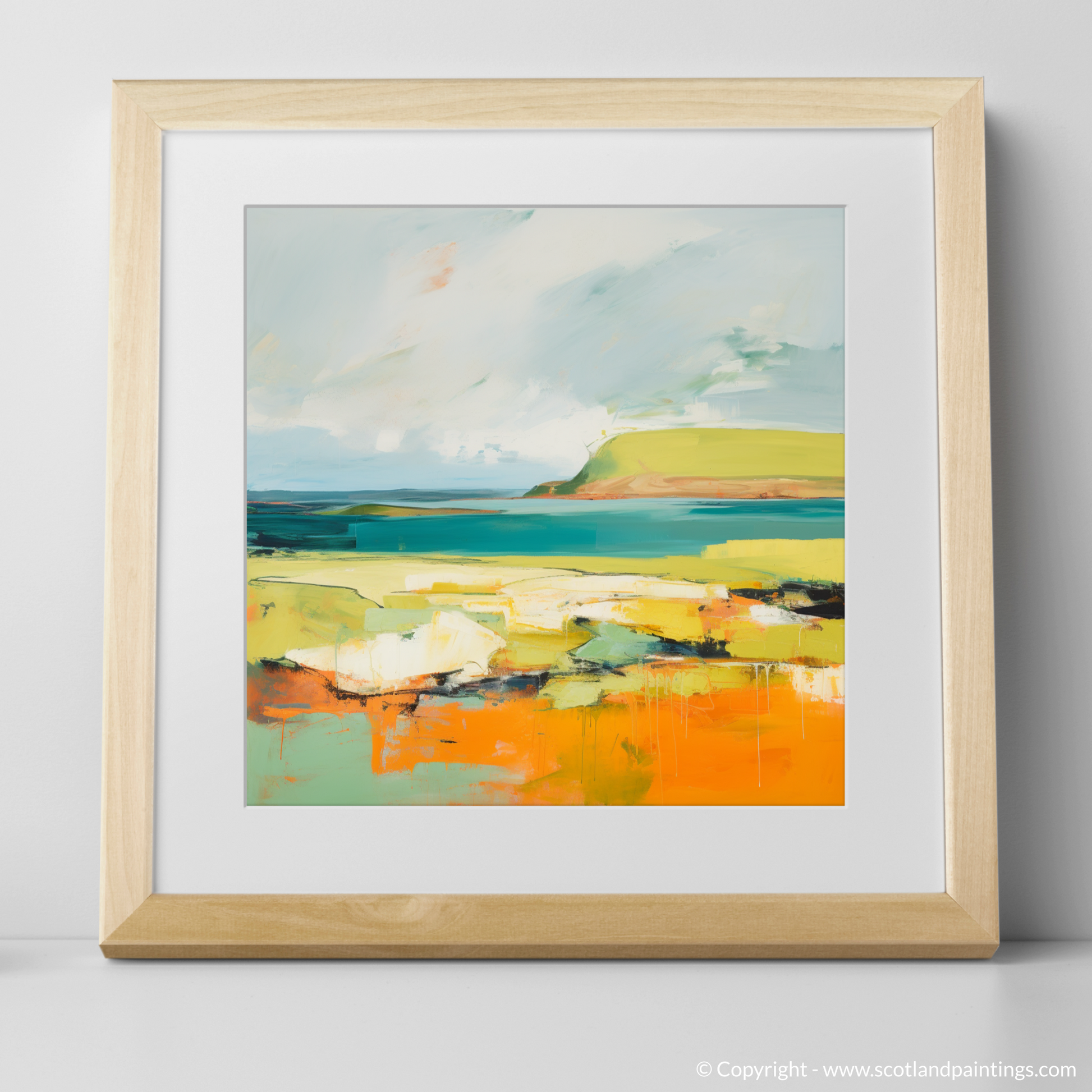 Art Print of Orkney, North of mainland Scotland in summer with a natural frame