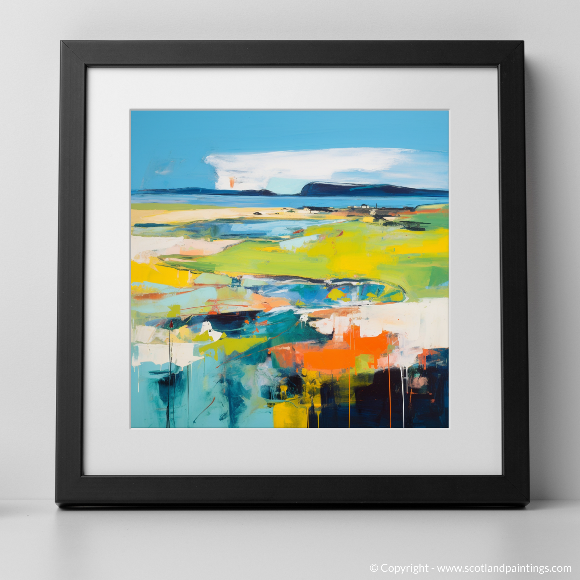 Art Print of Orkney, North of mainland Scotland in summer with a black frame