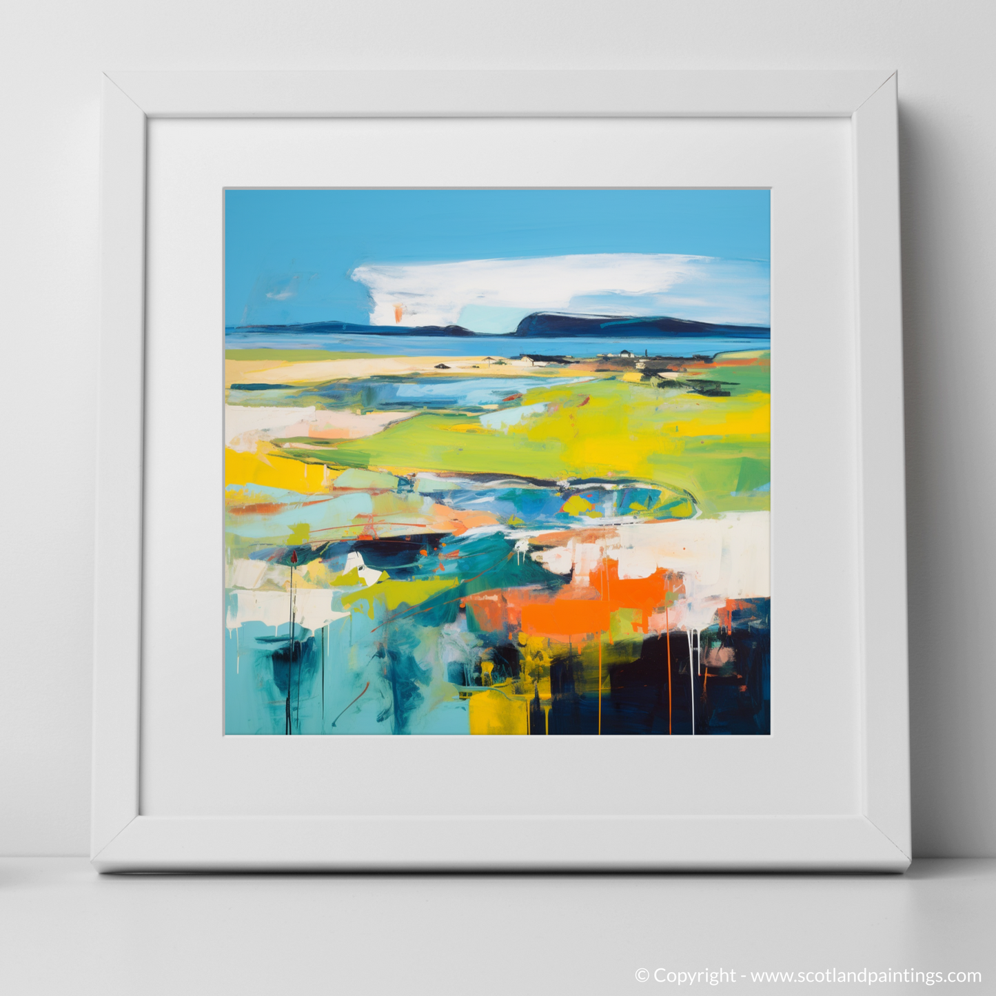 Art Print of Orkney, North of mainland Scotland in summer with a white frame