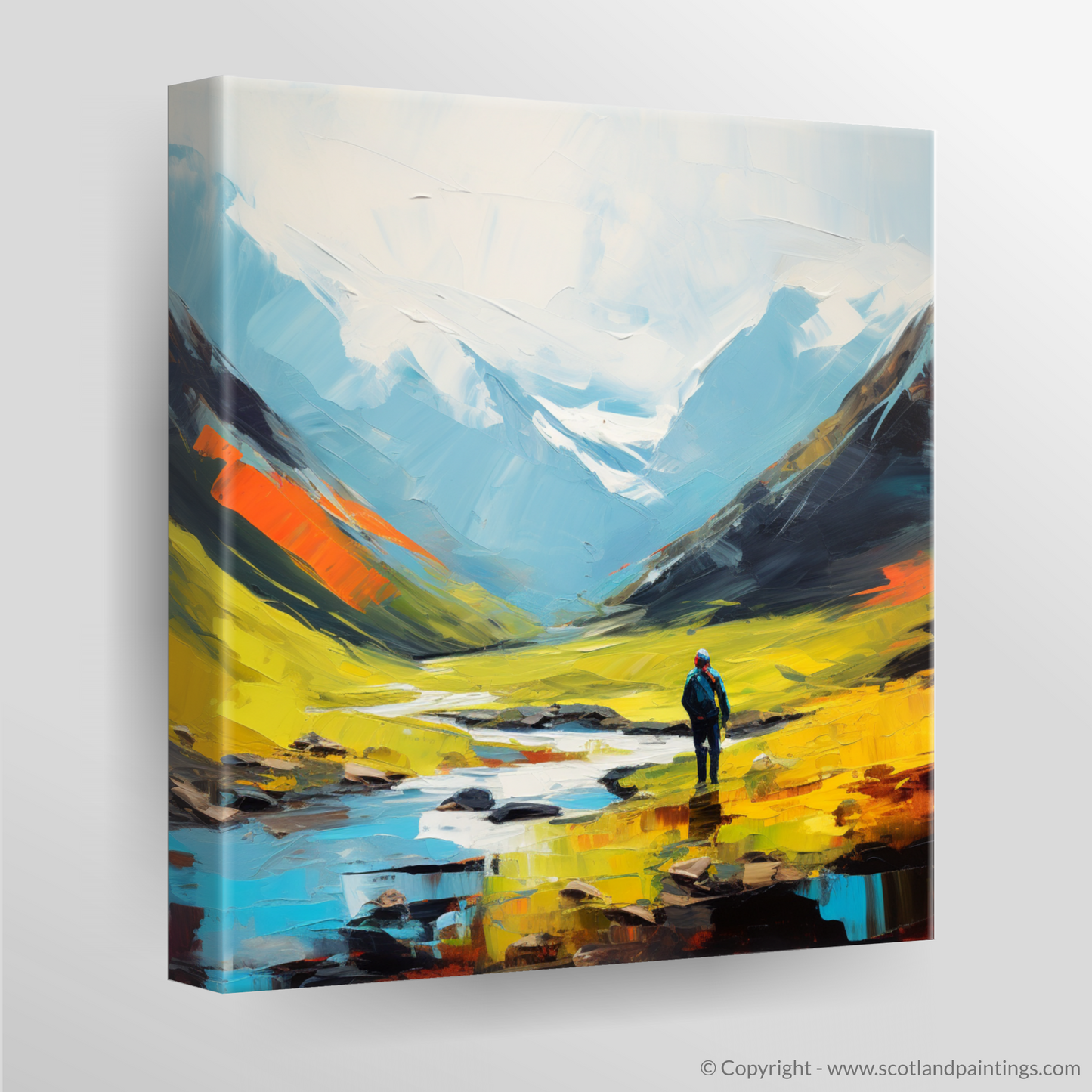 Solitary Wanderer in the Abstract Highlands