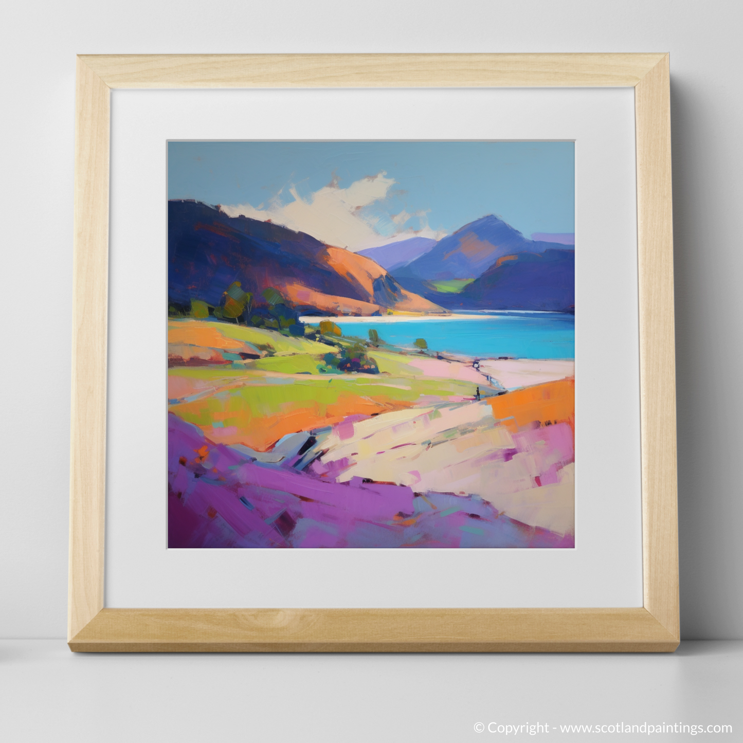 Summer Embrace at Calgary Bay: An Expressionist Ode to Scotland's Vibrant Landscape