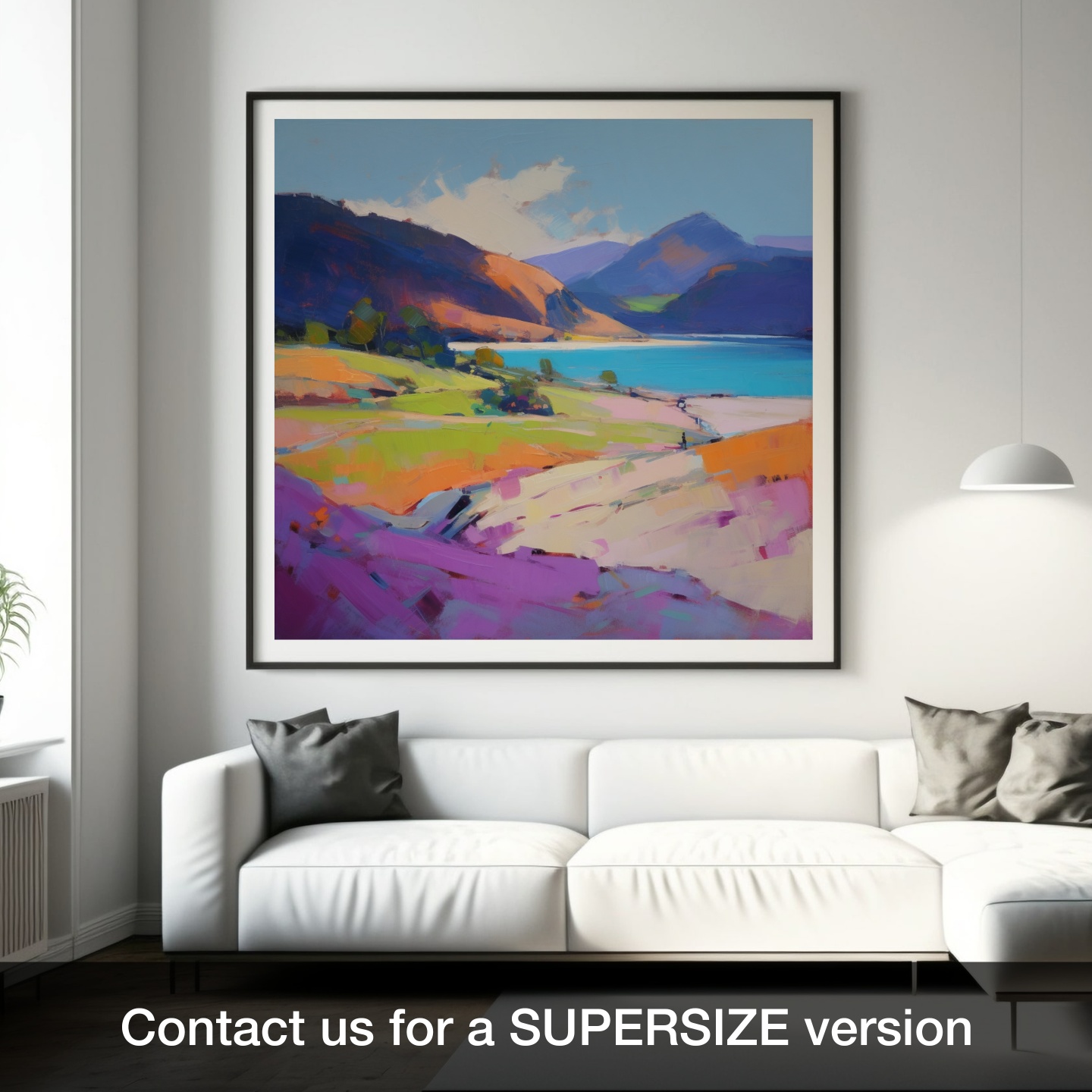 Summer Embrace at Calgary Bay: An Expressionist Ode to Scotland's Vibrant Landscape