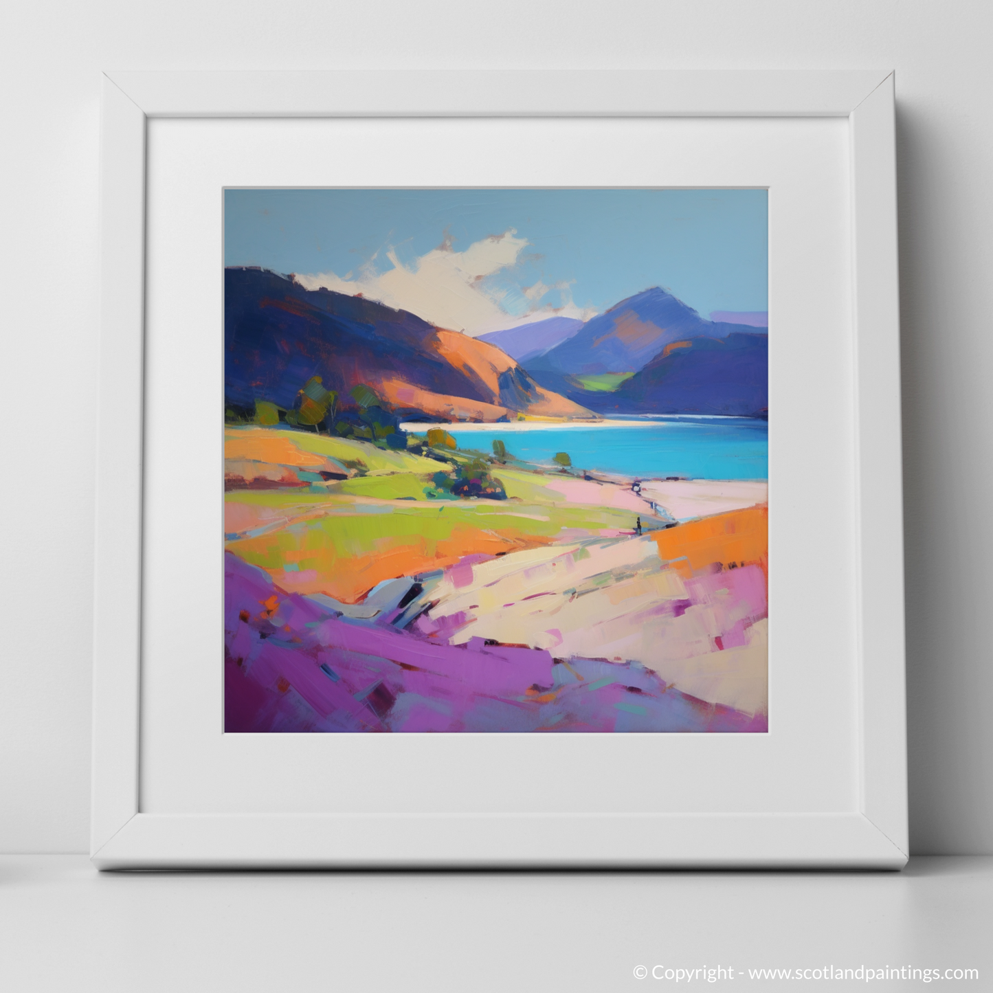 Summer Embrace at Calgary Bay: An Expressionist Ode to Scotland's Vibrant Landscape