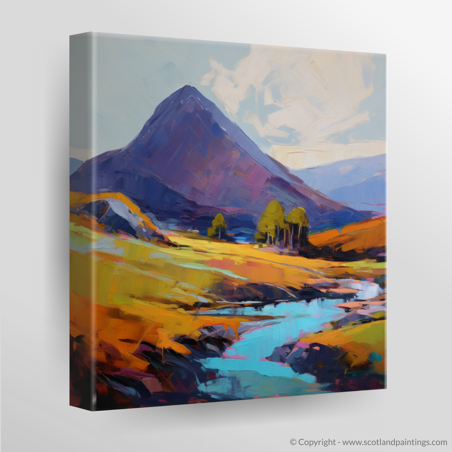 Wild Embrace of Stob Dubh - An Expressionist Ode to the Scottish Highlands