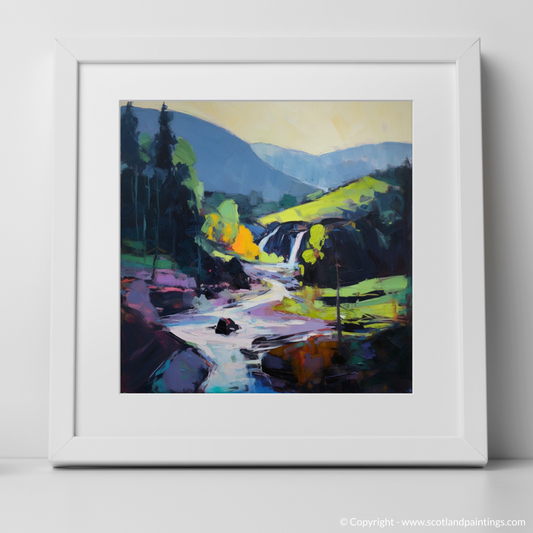 Cascading Majesty: An Expressionist Tribute to Black Spout Waterfall, Pitlochry