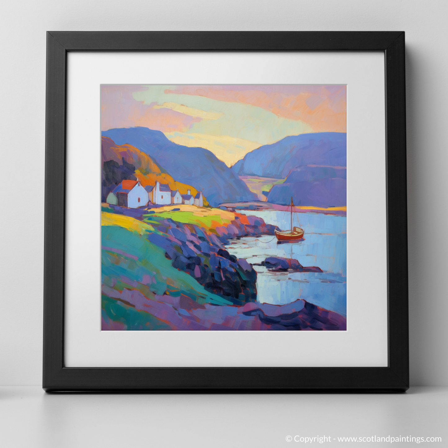 Dusk Glow at Pennan Harbour: An Impressionist Tribute