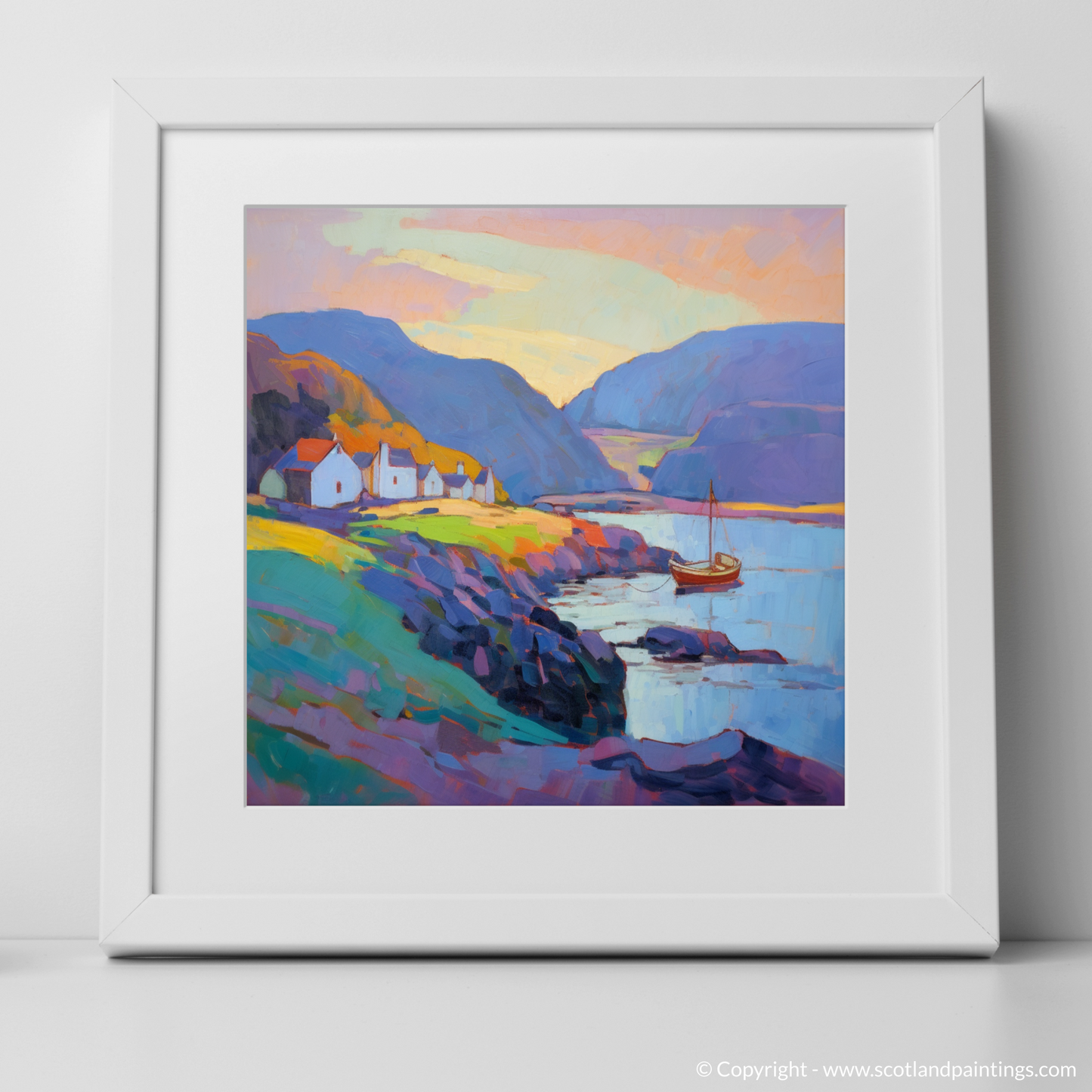 Dusk Glow at Pennan Harbour: An Impressionist Tribute