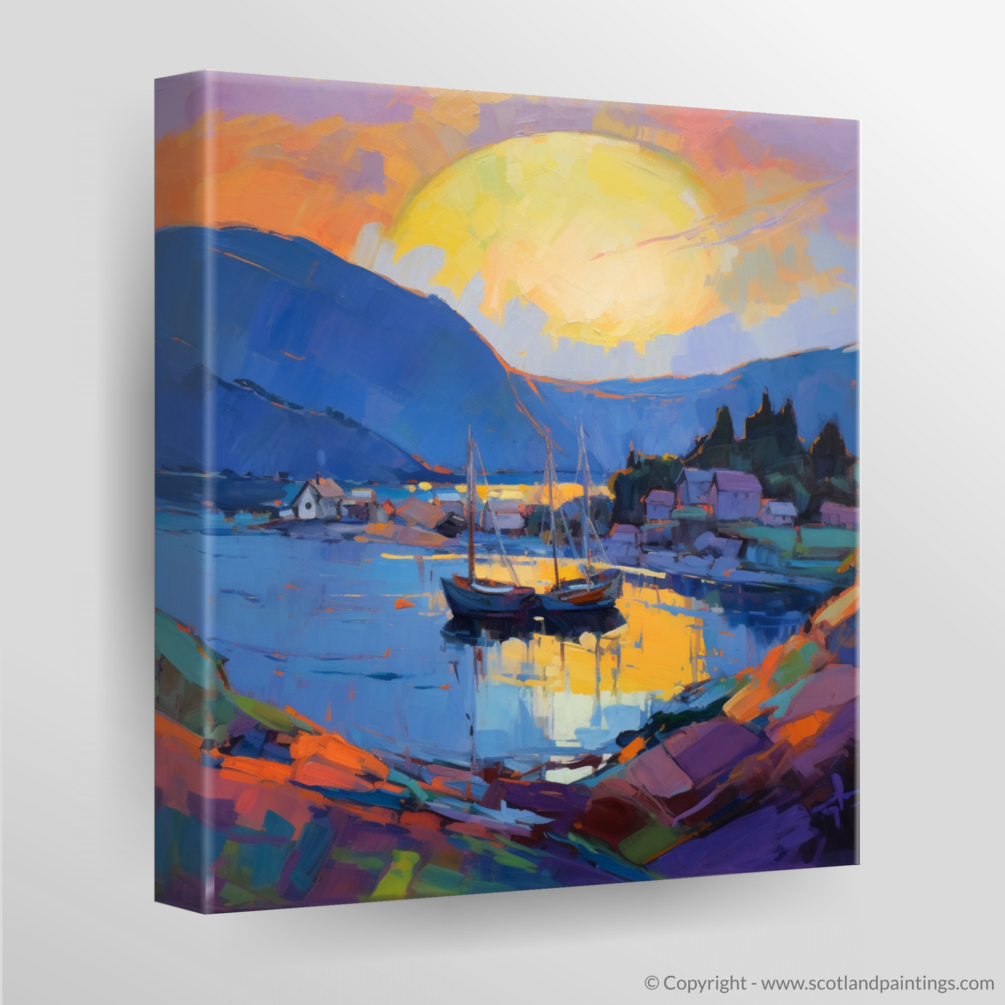 Tobermory Harbour at Dusk: An Expressionistic Homage to Scottish Tranquility